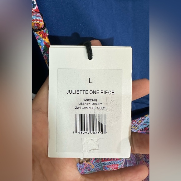 NWT Onia Juliette One Piece Liberty Paisley Lavender Multi Swimsuit Large - Picture 9 of 10